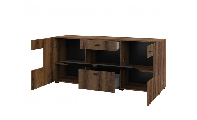 Комод COBY 247JMB26 2D2S Dąb Monastery/Czarny Onyks